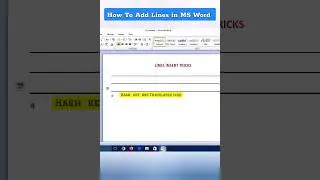 How to insert a lines in ms word || Shortcut Key Se MS Word Me Line Insert Kaise Kare #msword