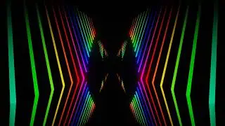 Multicolor Abstract Neon Lines Drop in Mirror Corridor Background VJ Loops