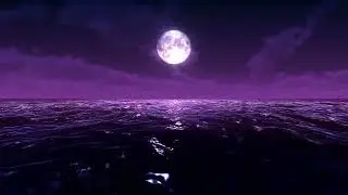 Purple Ocean | Full Moon | Clouds