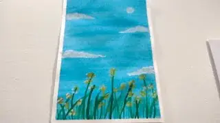Poster Colour Painting On Paper- How to draw scenery With Water Colours