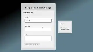 JavaScript Form using Local storage