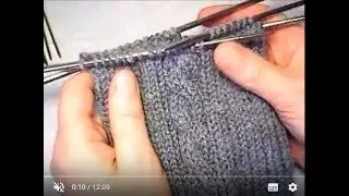 Как научиться вязать узор коса спицами.How to learn to knit braid pattern knitting.Вязание по кругу