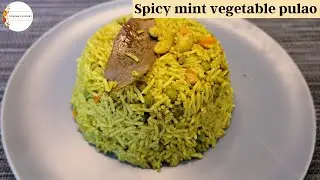 Spicy pudina vegetable pulav | Spicy mint vegetable pulao | Mint vegetable pulao
