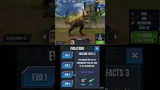 TYRANNOSAUR DOE ALL EVOLUTION | Jurassic World The Game