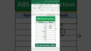 Benefit of ABS Function In Excel | How To Use ABS Formula In Excel #excel #excelworld #exceltraining