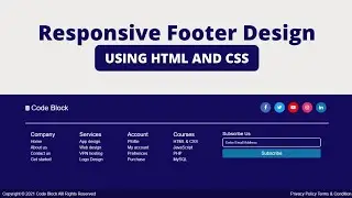 Responsive Footer Design using only HTML and CSS