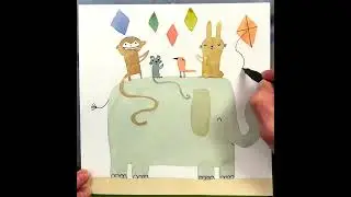 How to Paint Cute Watercolor Animals and Kites!