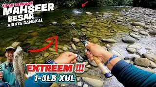 casting mahseer//tidak diduga air dangkal ada mahseer besar menyambar//Extreme Ultralight Fishing
