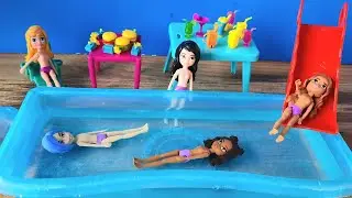 polly pocket pool party and slide