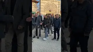 Çatin'de Bayram namazı sonrası cami çıkışı