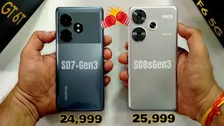 realme GT 6T Vs POCO F6 Speed Test & Full Comparison | SD 7+ Gen 3 Vs SD 8s Gen 3 Speed Test 🔥