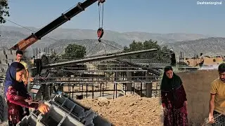 Leila and the workers are making the beams of the house and the happiness of Leila and Shahin.