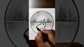 Circle art  - Elephant scenery #shorts #viral #circledrawing