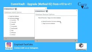 CommVault - Upgrade (Method 02) from version 10 to version 11