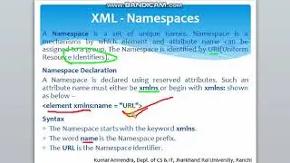 Lecture 22 'B' XML   Namespaces, XML   Databases, XML   Enabled Database, Native XML Database