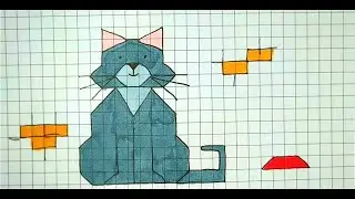Drawing by cells. Сat