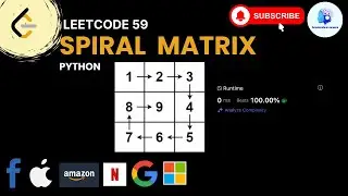 🔥Leetcode 59. Spiral Matrix II - Python 