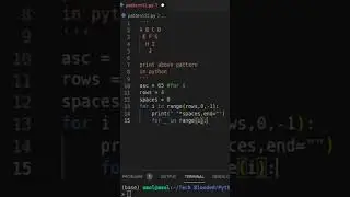 Print Triangle Alphabet Pattern Using Python | Traingle Pattern - 13 | Tech Blooded | #Shorts