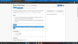 Even Pair Sum CodeChef December Long Challenge 2020