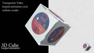 Flat Logo to 3d cube looped animation