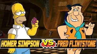 M.U.G.E.N. Battles | Homer Simpson vs Fred Flintstone | The Simpsons vs The Flintstones
