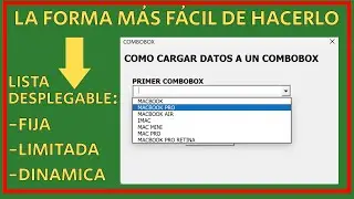 COMBOBOX EN FORMULARIO DE EXCEL VBA [LISTA DESPLEGABLE] ✅😉😎