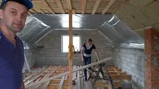 Ми це зробили!!! Зашивка паробарєрною плівкою. Та міжповерхове перекриття...