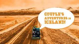 A couple explores Iceland in winter