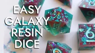 Our first galaxy resin dice set | resin dice for beginners