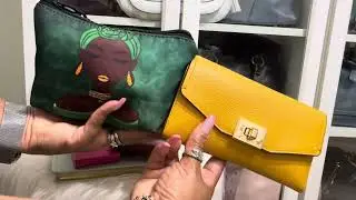 What I carried in my -KARL LAGERFELD-Agyness Quilted Denim Shoulder Bag 💛💚💙