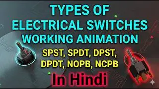 Types of Electrical Switches Working Animation SPST , SPDT, DPST, DPDT, NOPB, NCPB  In Hindi