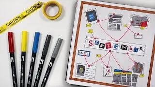 September Bullet Journal Setup 💜 Crime investigation theme