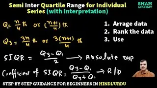Semi Inter Quartile Range | Quartile Deviation for Ungroup Data | Dispersion via Quartile Deviation