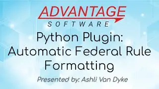 Python Plugin: Automatic Federal Rule Formatting