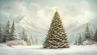 4K Christmas Tree, Snow Background Animation, Majestic Christmas Video Loop Background, Tree of Joy