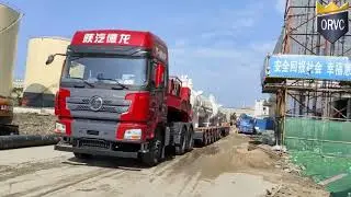 Hydraulic Multi axles trailer ， operating in plant yard .