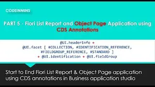 PART 5 - CDS Annotations to create Fiori Application using Business Application Studio