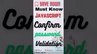 Javascript confirm password validation 