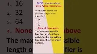 MCQ python programming PGTRB computer science 