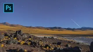 Apilado de imagenes con estrellas fugaces en Photoshop