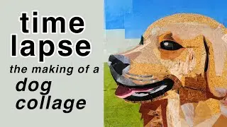 Making a Golden Retriever Collage from Magazine Cutouts