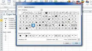 Excel Quick Tip: Bullet in Excel using special fonts (2 of 5)