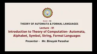 Theory of Automata & Formal Languages | Introduction to Theory of Computation- Automata, Alphabet |