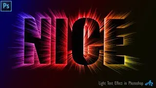 Photoshop Tutorial: Realistic Light Text Effect in Photoshop| Colorful Light Brush Text Effect