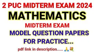 2 puc maths midterm exam 2024 model question papers