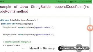 Java string builder append () method