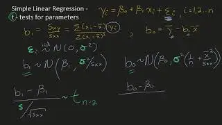 Simple Linear Regression - t tests of parameters
