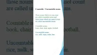 countable and uncountable nouns