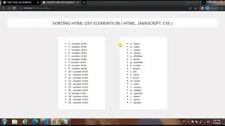 Sort an html list with pure javascript | HTML CSS