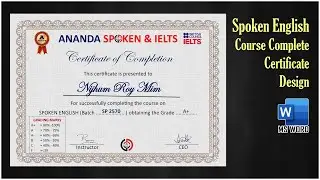 MS WORD TUTORIAL: SPOKEN ENGLISH COURSE COMPLETE CERTIFICATE DESIGN TEMPLATE IN MS WORD #CERTIFICATE
